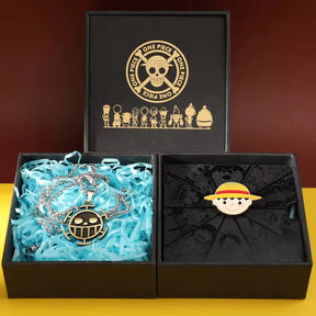 Luffy,Law,Ace 360° Rotatable Necklace And Pin