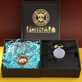 Luffy,Law,Ace 360° Rotatable Necklace And Pin