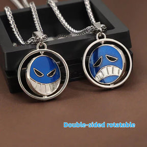 Luffy,Law,Ace 360° Rotatable Necklace And Pin