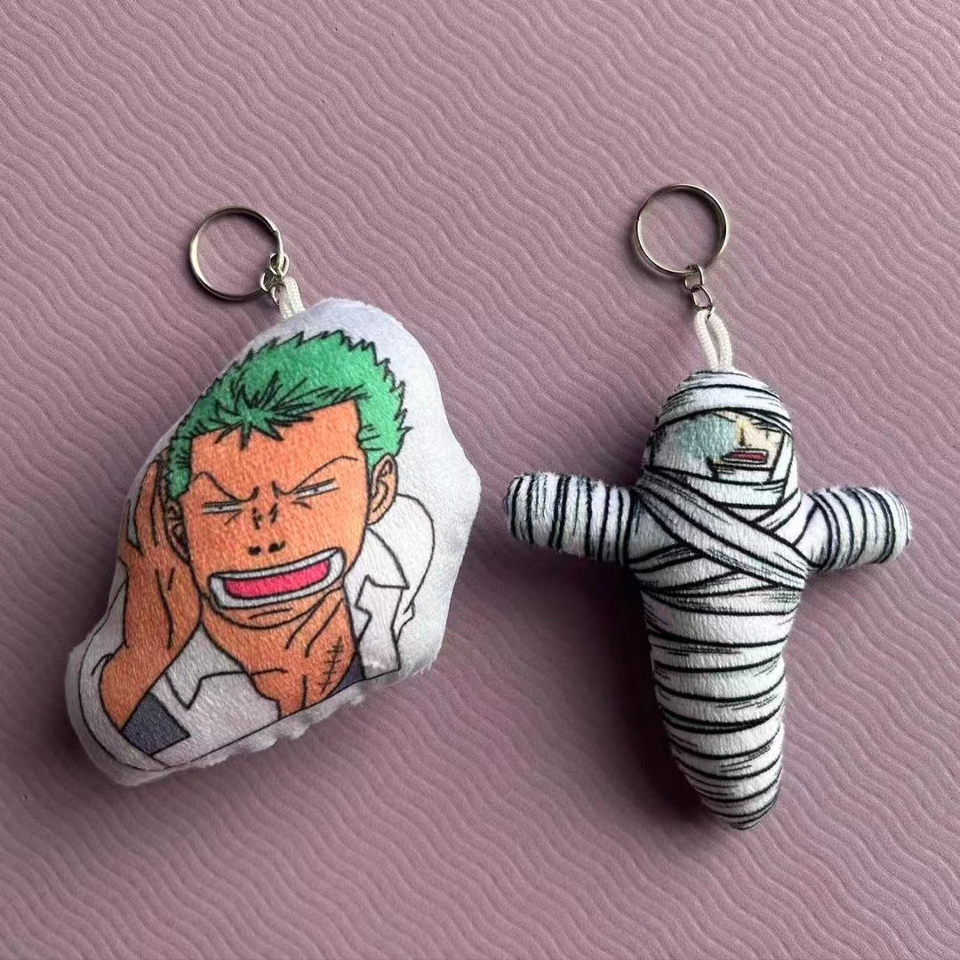 Talking Zoro Luffy Pendant Plush Toy Keychain