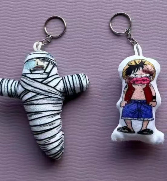 Curly Brows Talking Sanji Pendant Plush Toy Keychain