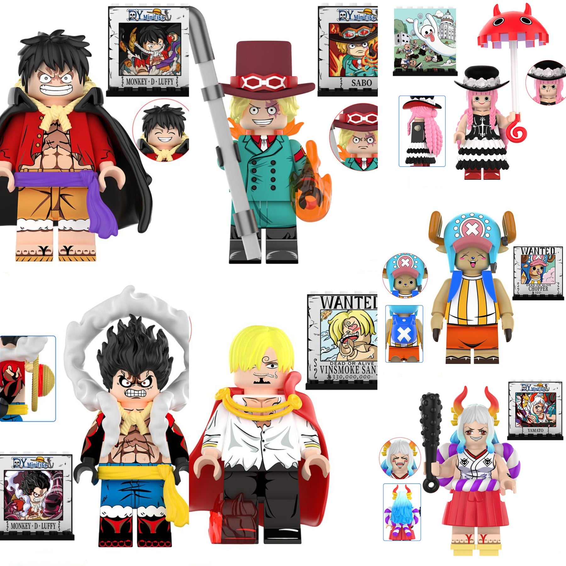 OP Characters Mini Figure Building Block with Background