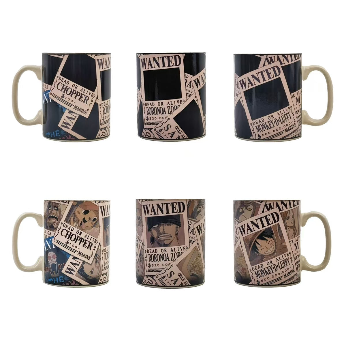 Caneca Mágica Wanted do Bando do Chapéu de Palha – Efeito Termossensível