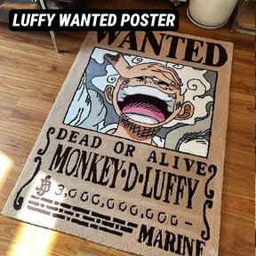 Luffy Wanted Poster Hand Tufted Rug Carpet