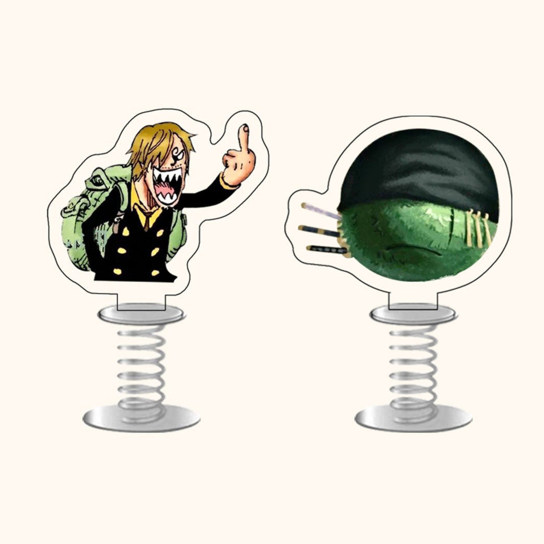 Zoro Sanji Bobbleheads Spring Toy