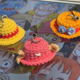 Pingente de Gorro – Ace, Sabo, Luffy e Chopper (penduráveis)