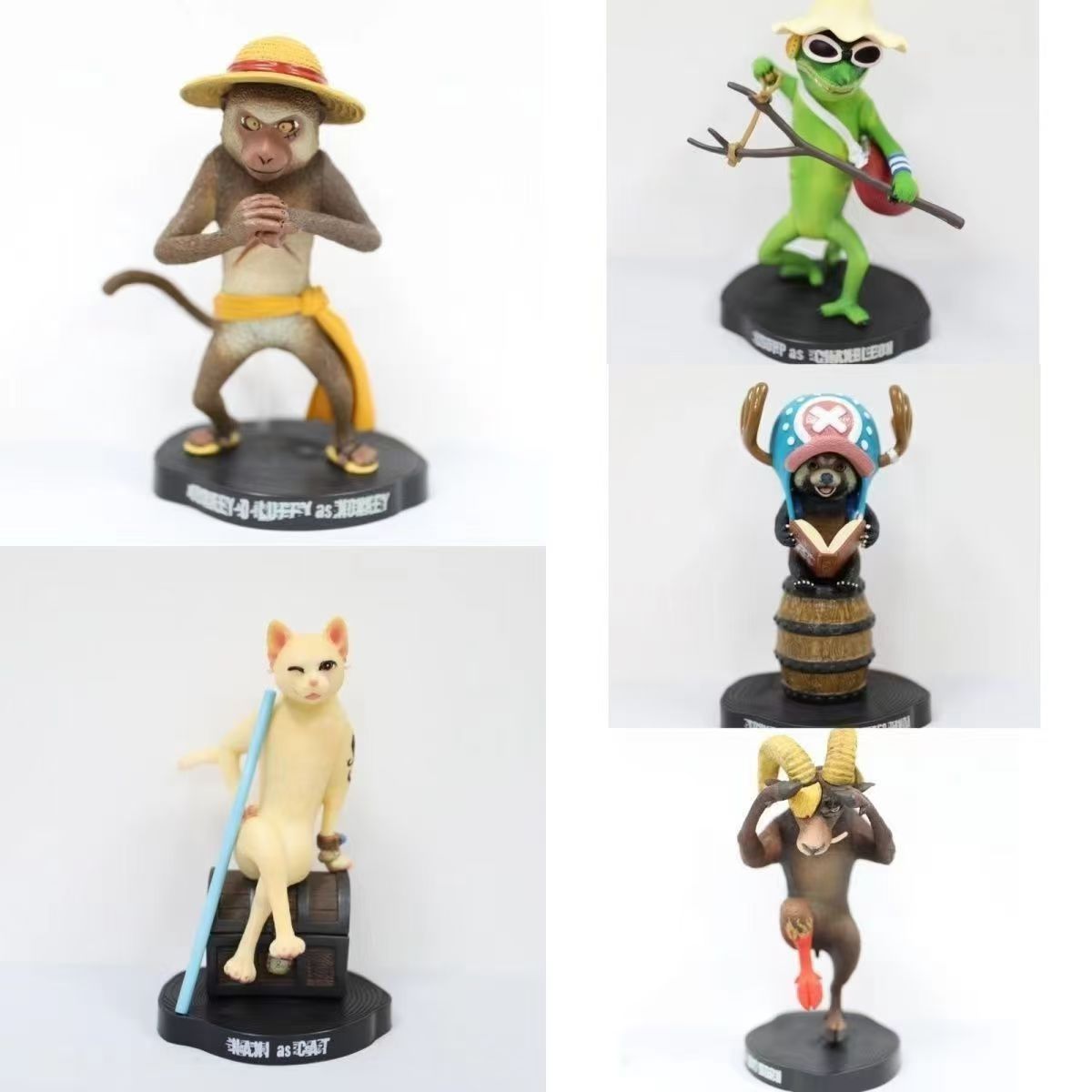 Straw Hats as Animals Figure